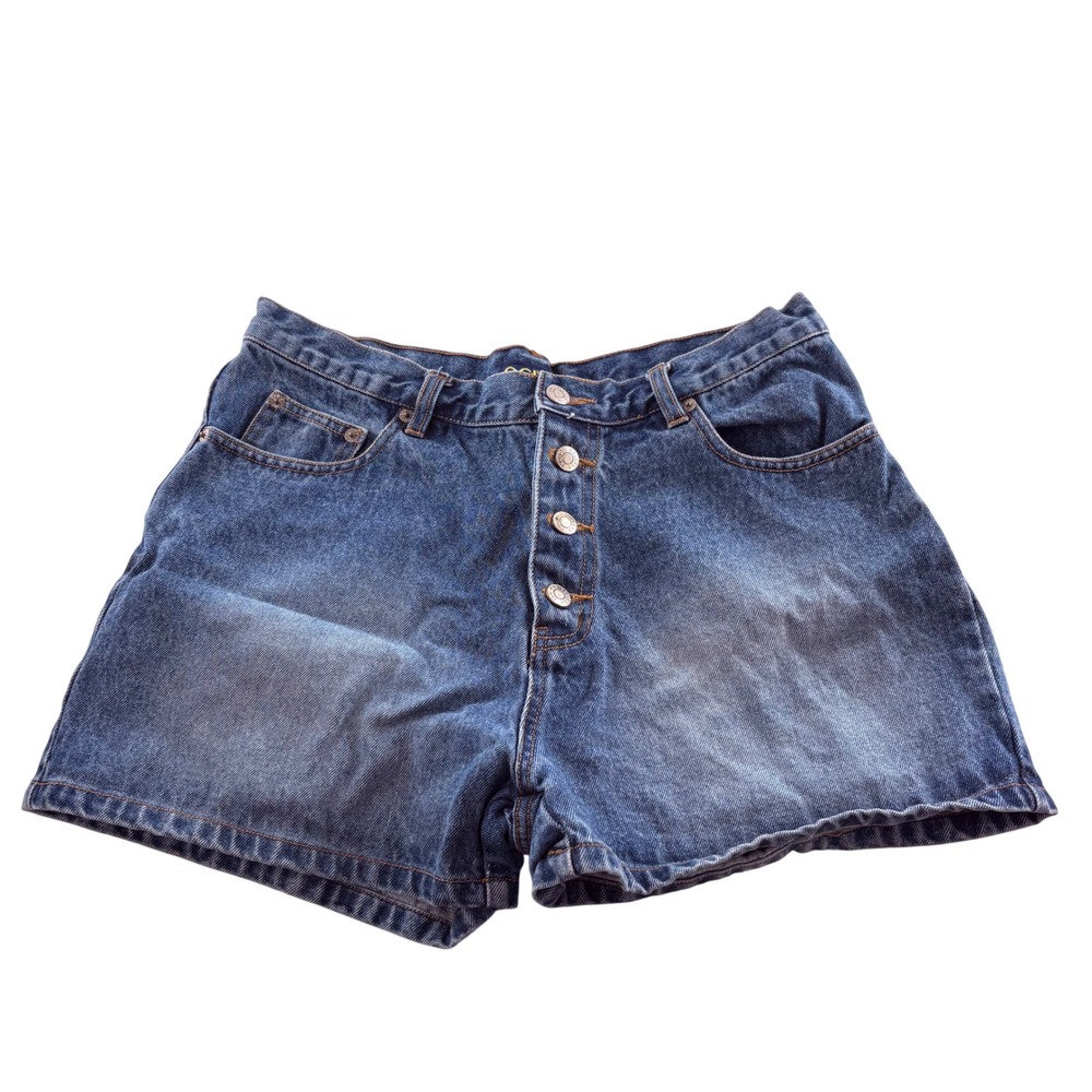 OCI Jean Company Womens Vintage High Waisted Button Fly Denim short Blue Size 11